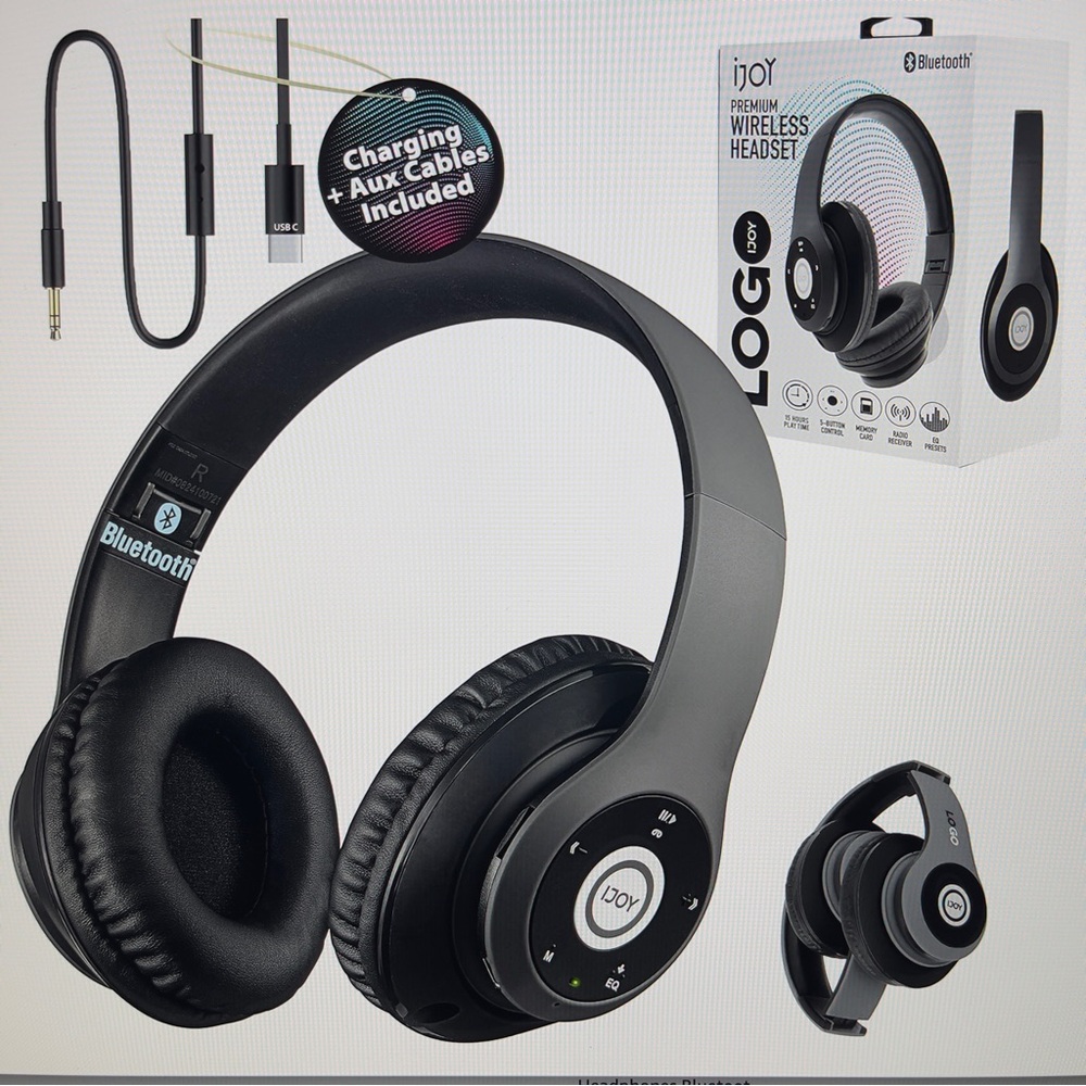 iJoy LOG black Wireless Bluetooth headset; EUC.